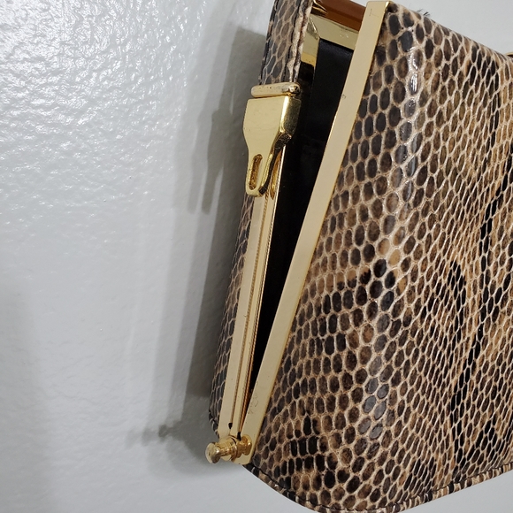 Vtg ROSETTIA Y2K Snakeskin Retro Adjustable Bag - Picture 8 of 9